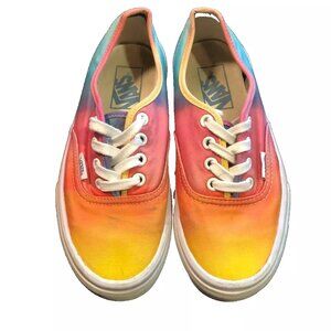 VANS COLORIMETRY RAINBOW SHOES SZ 6 AUTHENTICS LOW TOP PINK YELLOW WOMENS